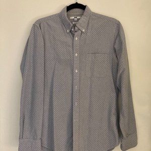 Men's Uniqlo Grey Polka Dot Button Down (S)